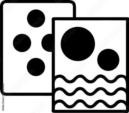 Minimalist vector icon set showcasing abstract geometric compositions with polka dots and wavy lines for modern graphic design