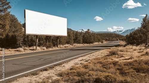 Blank Billboard on Scenic Highway