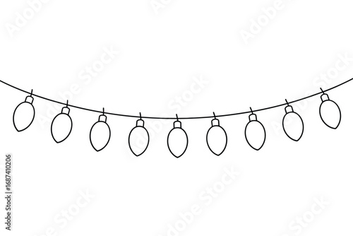 Simple line drawing of a string of christmas lights