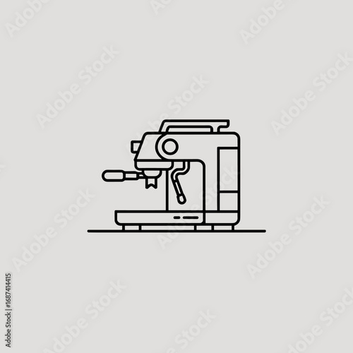 Minimalist espresso machine icon delivering a modern and sophisticated coffee experience at home
