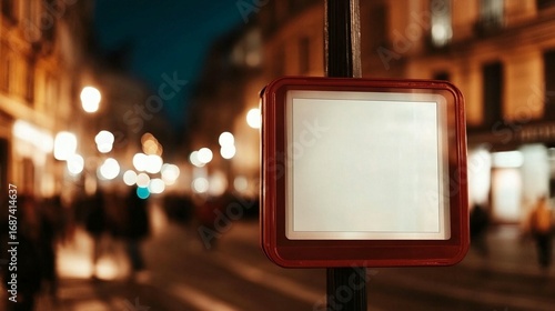 Blank Signpost at Night