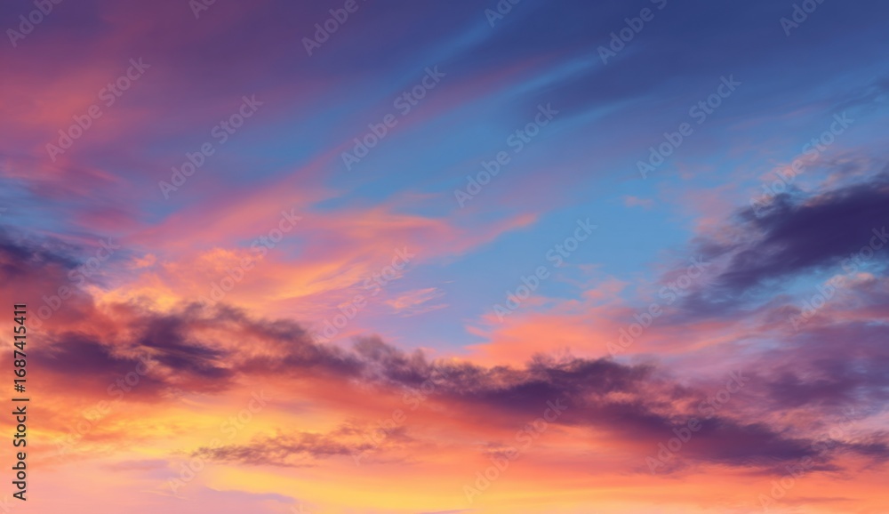 Obraz premium Sunset cloudscape, vibrant hues (5)