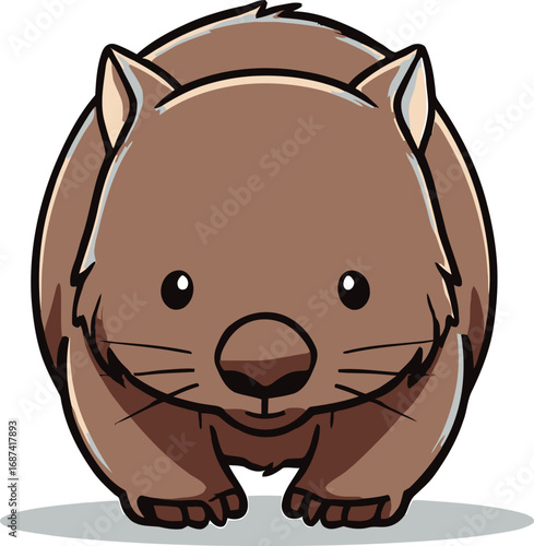 Cute cartoon a illustrator vector wombat