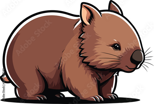 Cute cartoon a illustrator vector wombat
