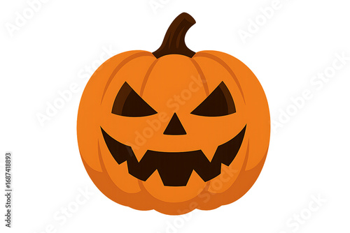 Spooky jack o lantern halloween pumpkin with scary face