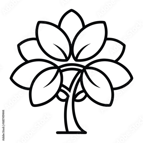 frangipani tree outline icon