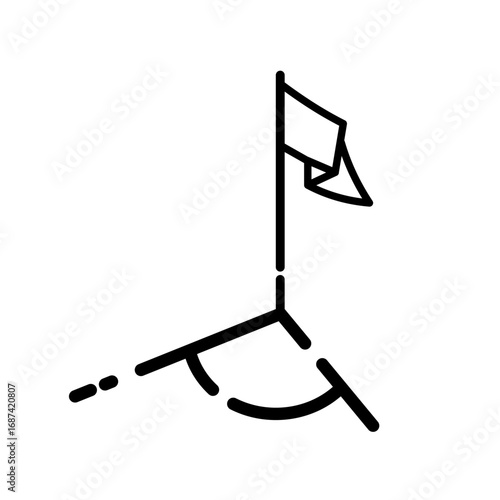 Corner flag, corner kick - vector icon