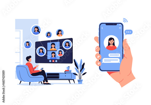 Remote team collaboration through video conferencing and mobile communication technology