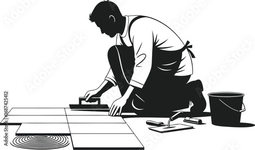 Farmer carrying hoe on shoulder walks through field, ready for work