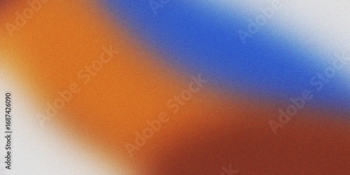 Orange Blue and White Gradient with Grain Effect abstract