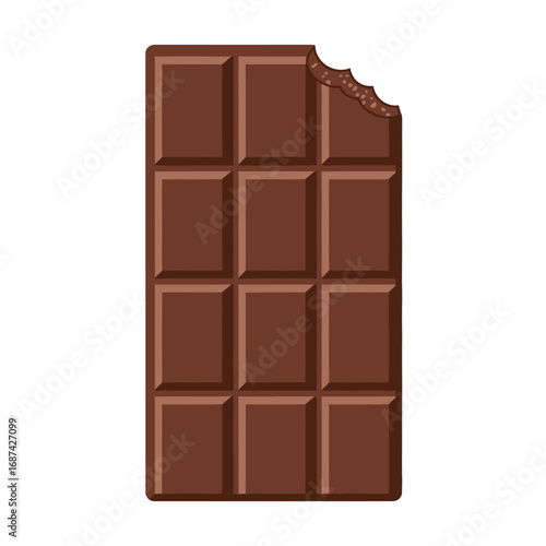 Bitten Milk Chocolate Bar with Rectangular Sections