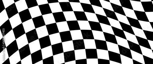 
Checkered racing finish line flag. Black and white checkered background. Fluttering flag. Auto. Premium luxury background for cards, invitation, poster, flyer, luxe invite, prestigious voucher, ads.