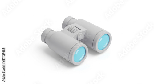 3d Render Gray Binoculars Icon