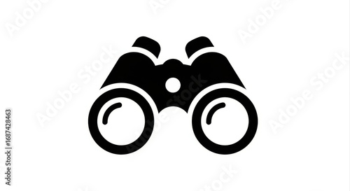 Binoculars Icon Black White Vector