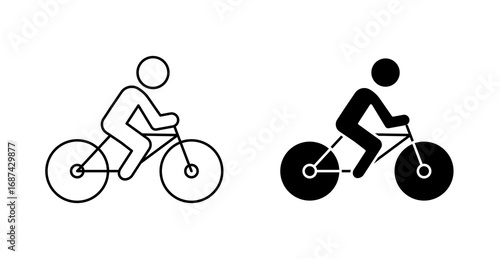 Cycling Icon, A Person Sit On Cycle Symbol