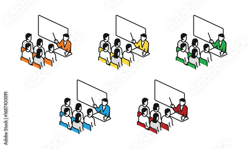 プレゼン・授業・説明会・のシンプルなベクターアイコンイラスト素材 ベクター (Simple vector icon illustration material for presentations, classes, and briefings). vector illustration eps file