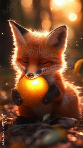 Fox Kit and Golden Orb