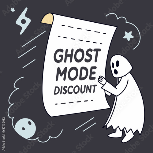 Ghost mode discount promotion spooky season sale halloween special offer limited time only shop now ninety days