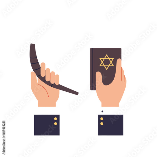 Jewish Rosh Hashanah Traditions and Symbols.