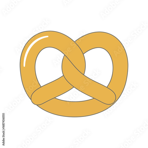 Golden pretzel baked snack food delicious treat appetizer isolated vector