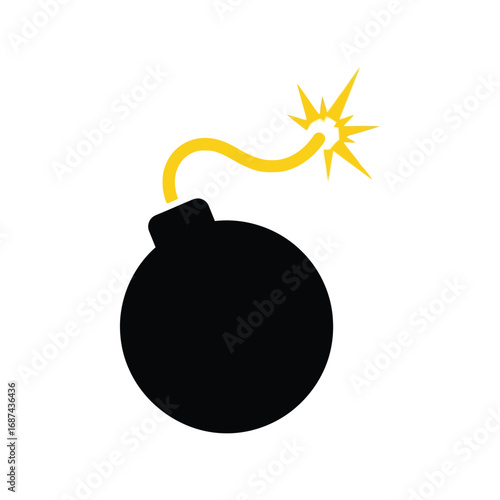 Explosion bomb fuse ignition spark danger threat blast fire burst energy power vector