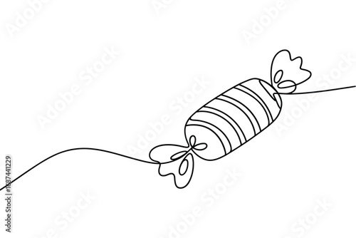 Simple line art of a wrapped candy