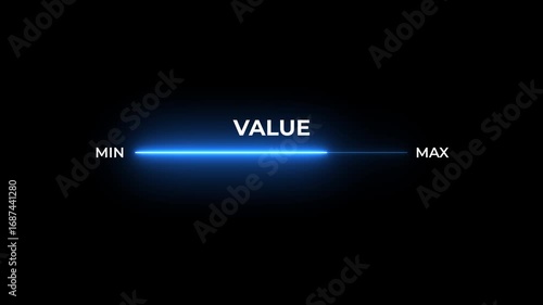 The concept of business value added. increase value, company value add, growth plan on black background. neon glow line animation. 4k