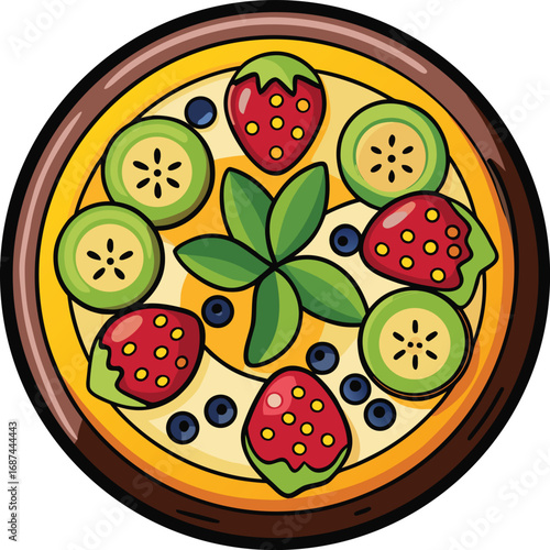 Delicious pizza slice illustration with toppings