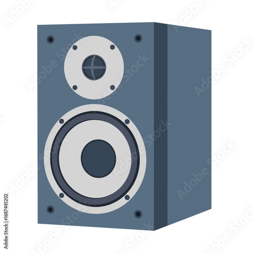 Two-Way Stereo Speaker System with Grey Cabinet