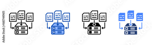 Data Collection icon set multiple style collection