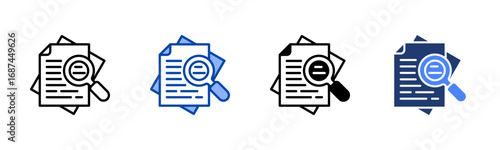 Research Paper icon set multiple style collection