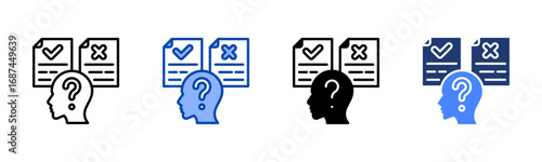 Hypothesis icon set multiple style collection