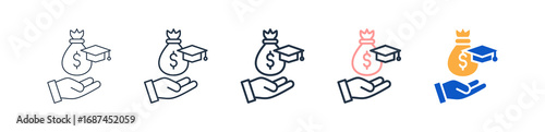 Funding different style icons set vector illustration. 