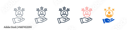 Loyalty different style icons set vector illustration. 