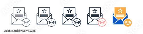 Recommendation Letter different style icons set vector illustration. 