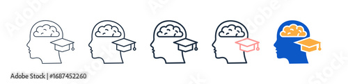 Intelligence Quotient different style icons set vector illustration. 