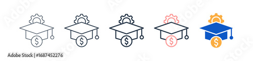 Scholarship different style icons set vector illustration. 