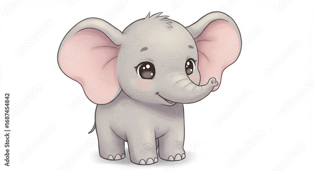 Naklejka premium 可愛い子象 優しい瞳 穏やかな光に包まれて. AI Generated