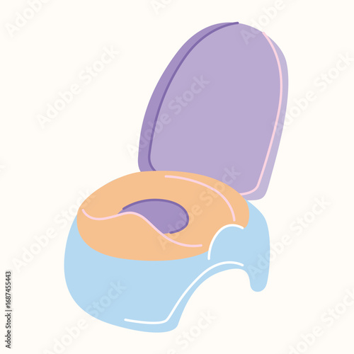 Baby potty chair, toilet training seat for toddlers, flat design