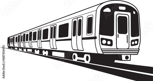 Subway Train Vector Illustration for Urban Transportation and Public Transit Systems