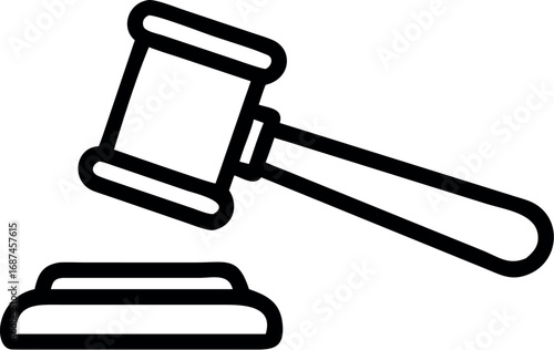 judge gavel line art icon vector. law icon vector. auction hammer vector