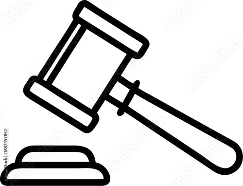 judge gavel line art icon vector. law icon vector. auction hammer vector