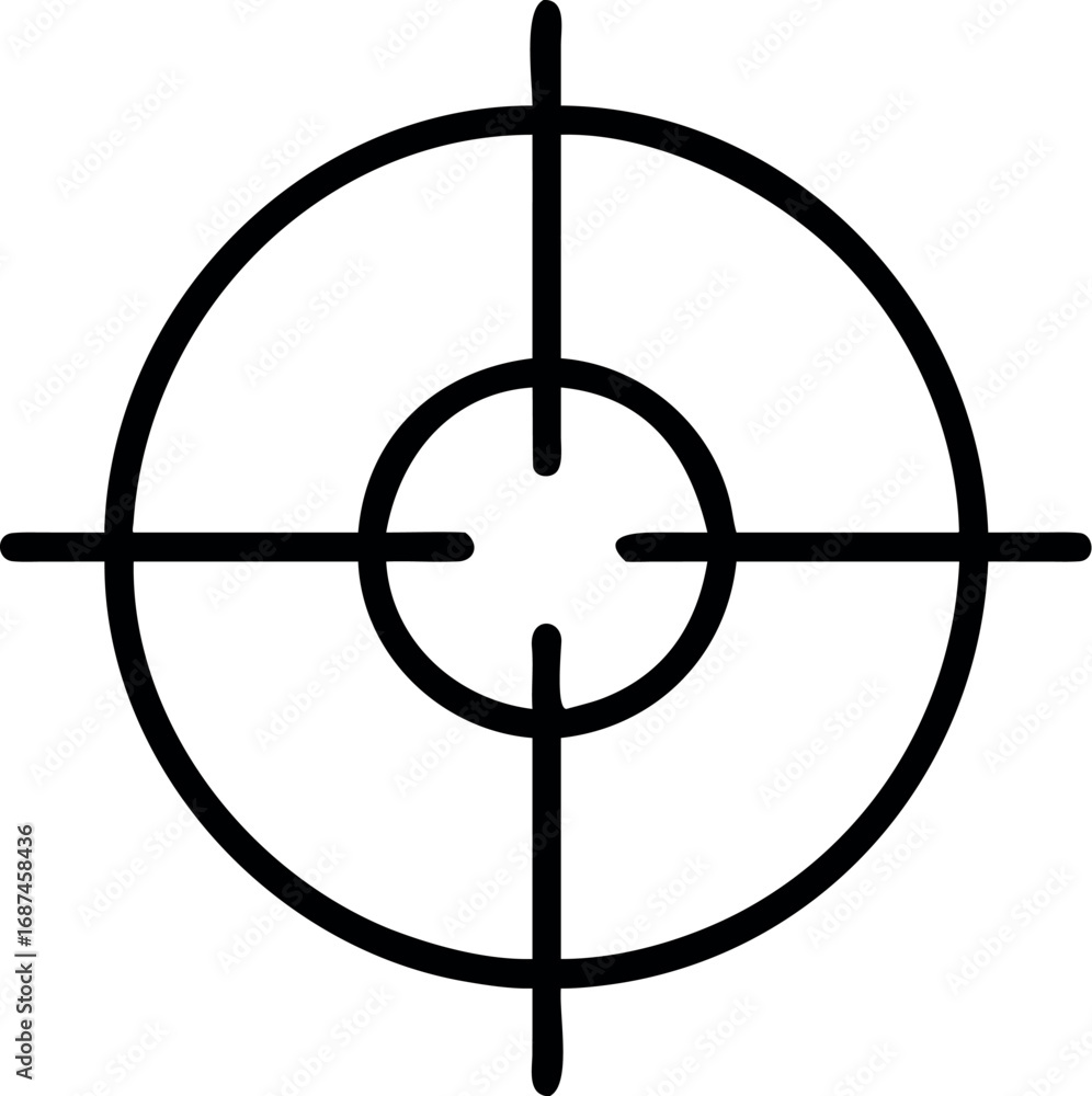 Fototapeta premium Target line art icon vector. goal icon vector. target marketing icon vector
