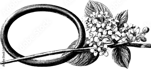 Vintage floral embroidery hoop design for crafts and decoration projects