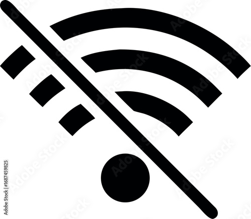 no internet and Wi-Fi line art vector