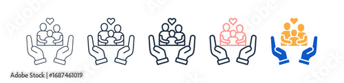 Family Support different style icons set vector illustration. 
