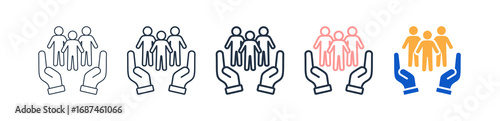 Support Group different style icons set vector illustration. 