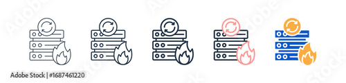 Disaster Recovery different style icons set vector illustration. 