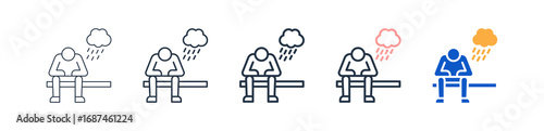 Loneliness different style icons set vector illustration. 