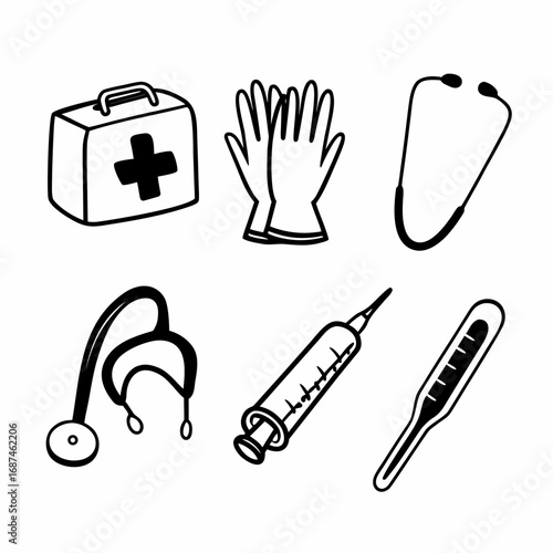 Illustration of medical equipment and supplies